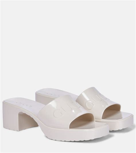 gucci white rubber mules|Gucci clogs rubber women's.